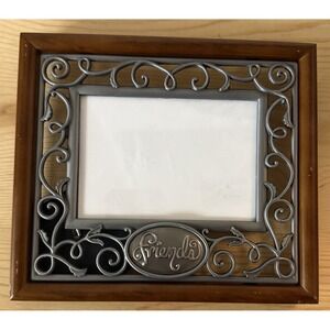 Vintage‎ Malden Ornate Metal Wood Picture Frame "FRIENDS" Whimsical Spiral Y2K